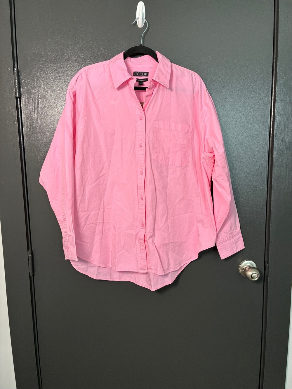 NWT J Crew Pink Etienne Oversized Fit Button up Sz S